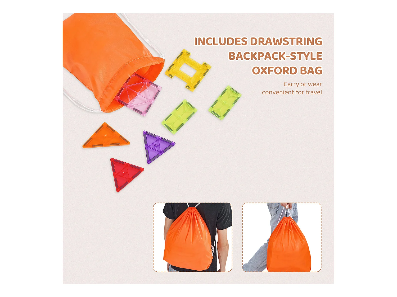 Blocs de Construction Magnétiques SucceBuy 32 PCS, Jouets Éducatifs à Empiler pour Enfants, Jouet 3D, avec Sac de Rangement