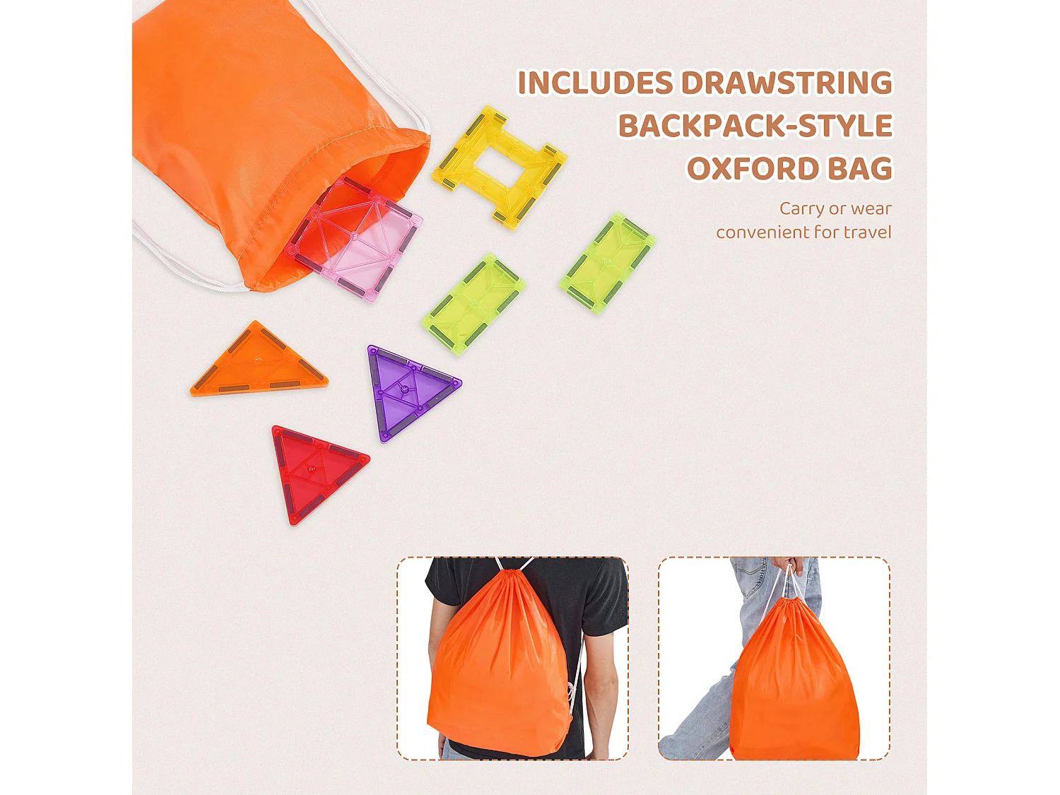 Blocs de Construction Magnétiques SucceBuy 32 PCS, Jouets Éducatifs à Empiler pour Enfants, Jouet 3D, avec Sac de Rangement