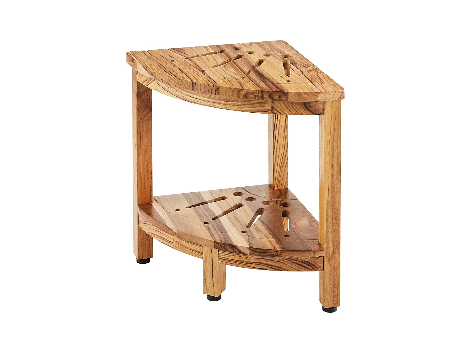 Banc de Douche d'Angle SucceBuy en Teck, 43 cm H × 30,5 cm R, Bois de Teck pour Douche Intérieure Salle de Bain