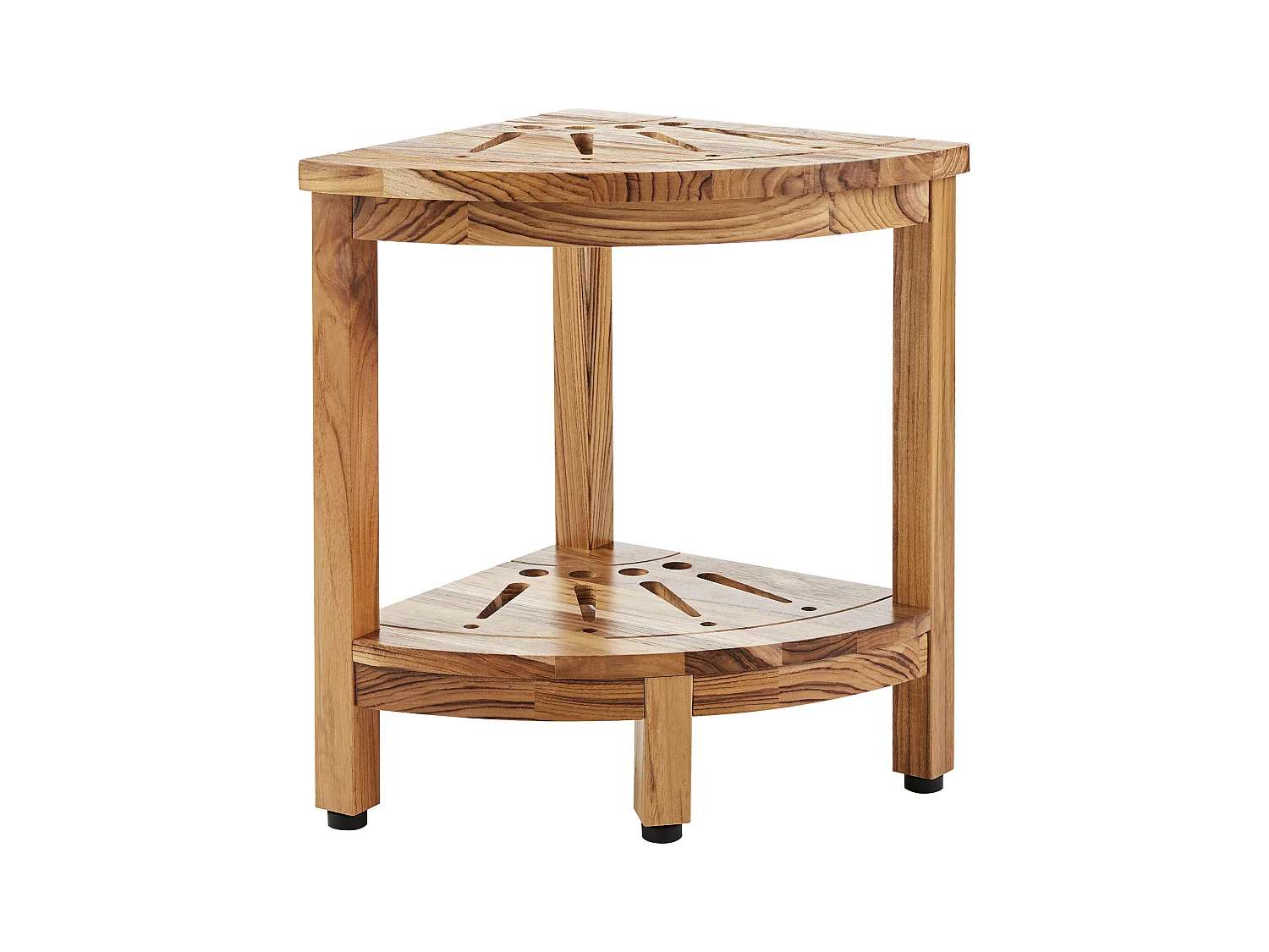 Banc de Douche d'Angle SucceBuy en Teck, 43 cm H × 30,5 cm R, Bois de Teck pour Douche Intérieure Salle de Bain