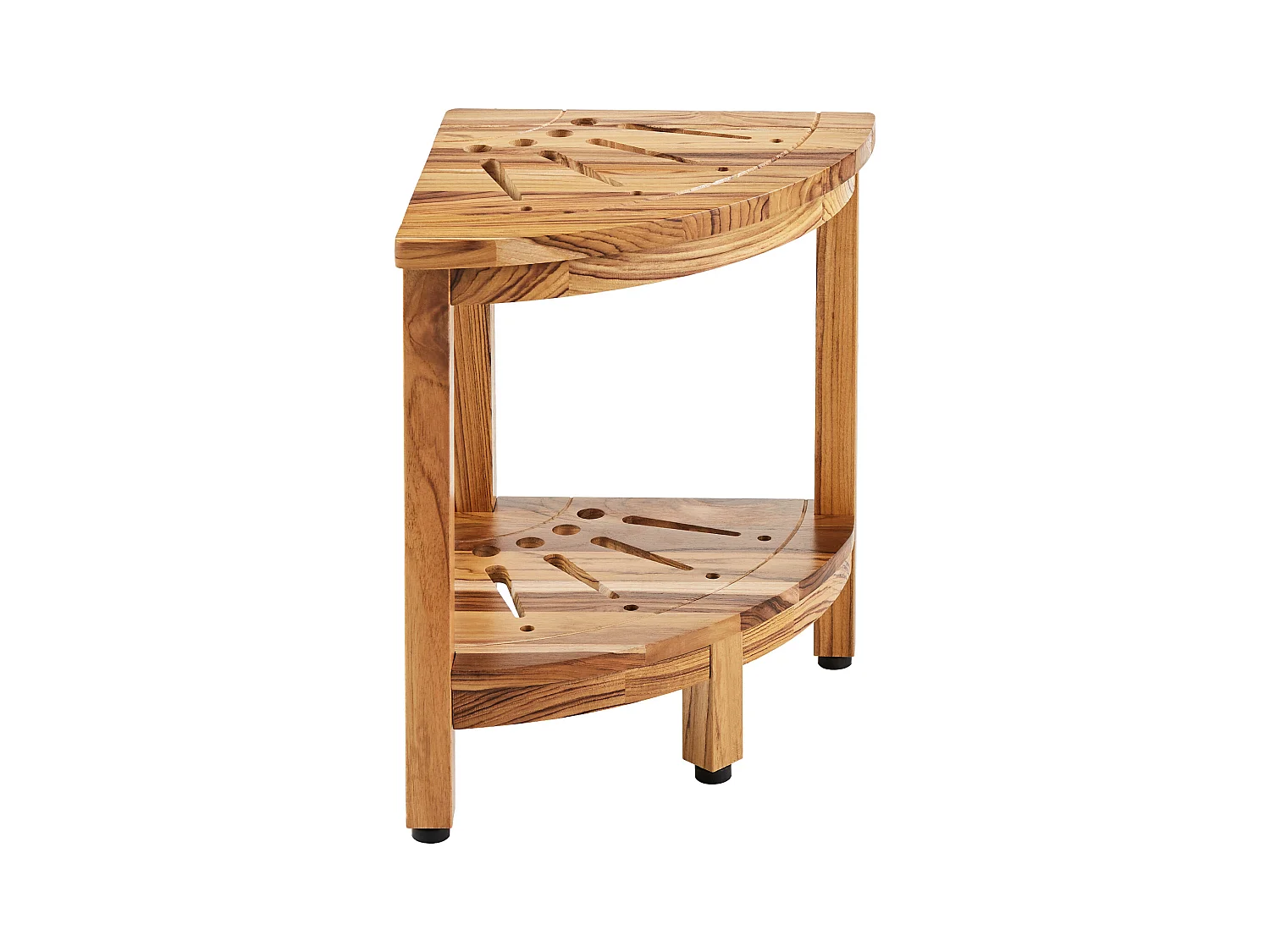 Banc de Douche d'Angle SucceBuy en Teck, 43 cm H × 30,5 cm R, Bois de Teck pour Douche Intérieure Salle de Bain