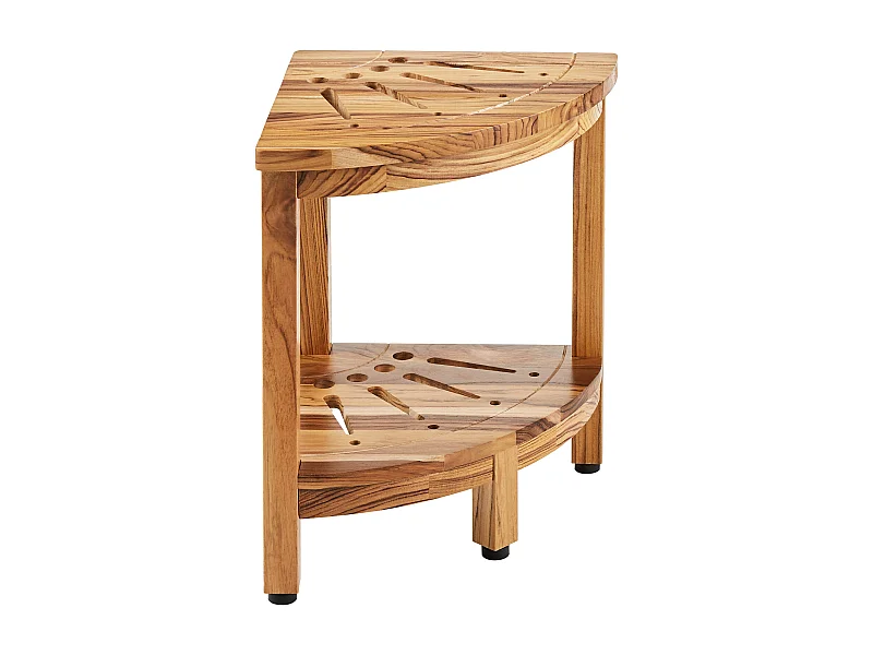 Panca Angolare per Doccia SucceBuy in Teak, 43 cm H × 30,5 cm R, Legno di Teak per Doccia Interna Bagno