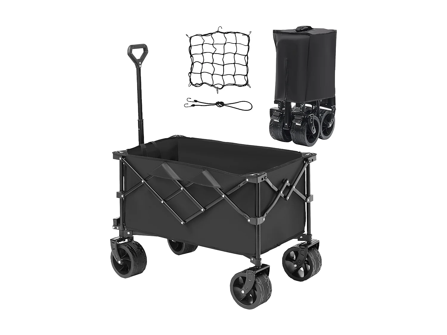 Chariot Pliable SucceBuy Chariot de Plage Pliable et Pliable 113 L Capacité de Charge de 113 kg