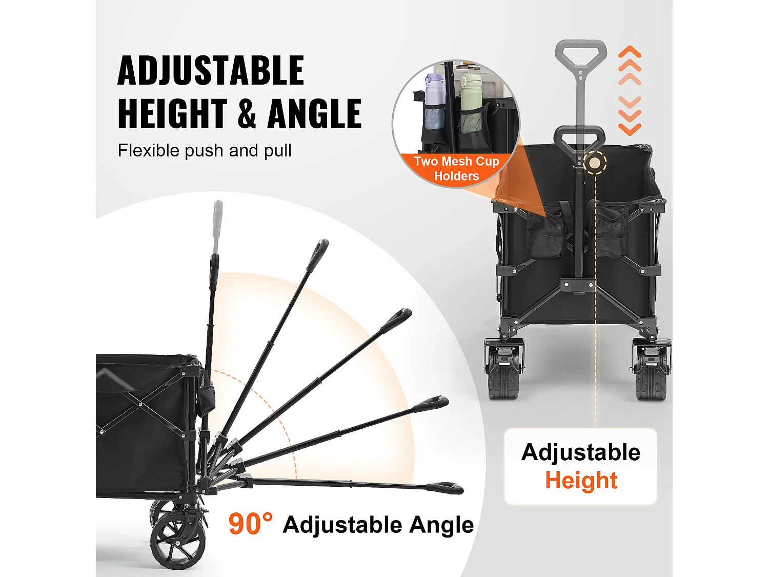 Chariot Pliable SucceBuy Chariot de Plage Pliable et Pliable 113 L Capacité de Charge de 113 kg