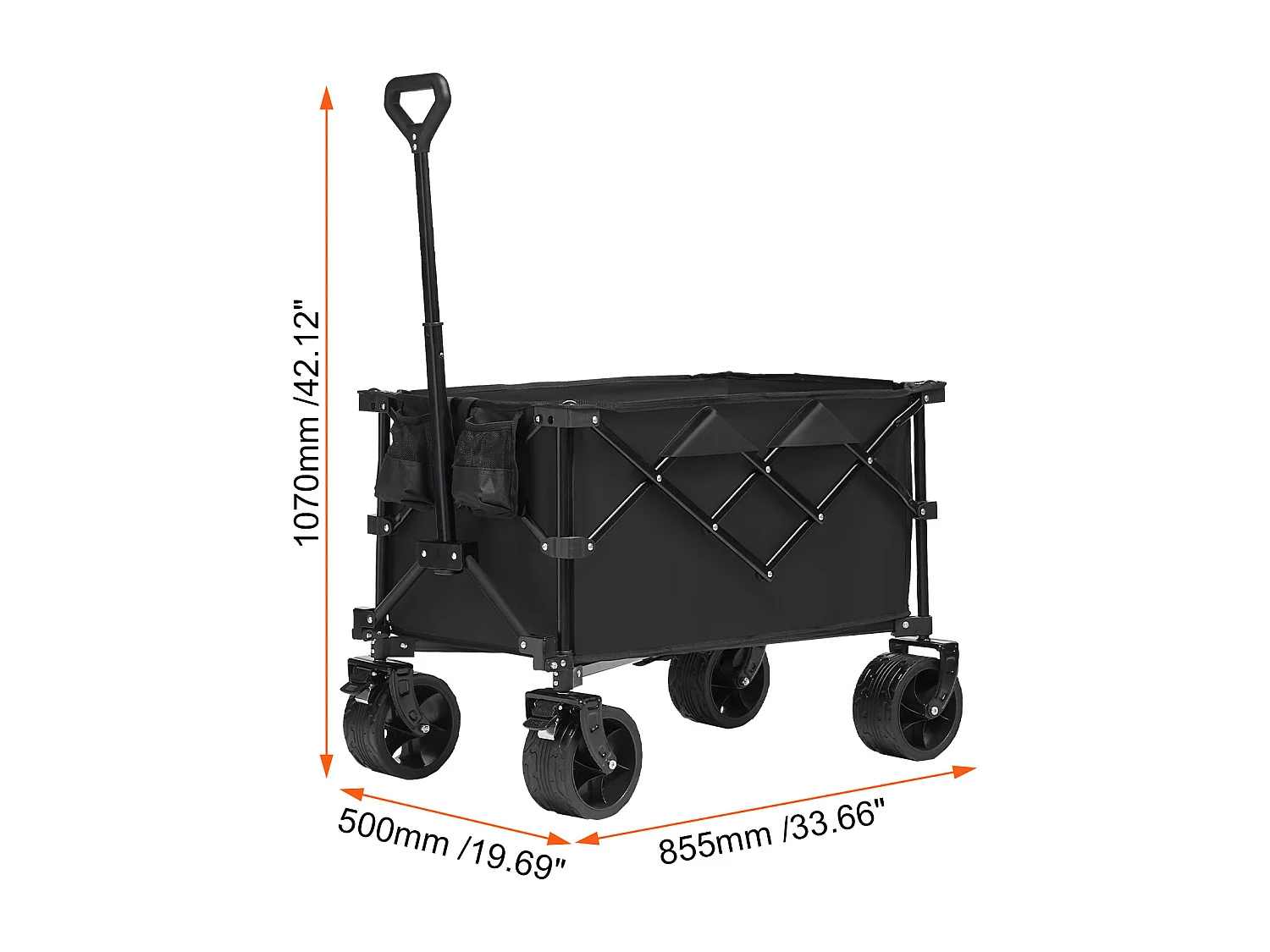 Chariot Pliable SucceBuy Chariot de Plage Pliable et Pliable 113 L Capacité de Charge de 113 kg
