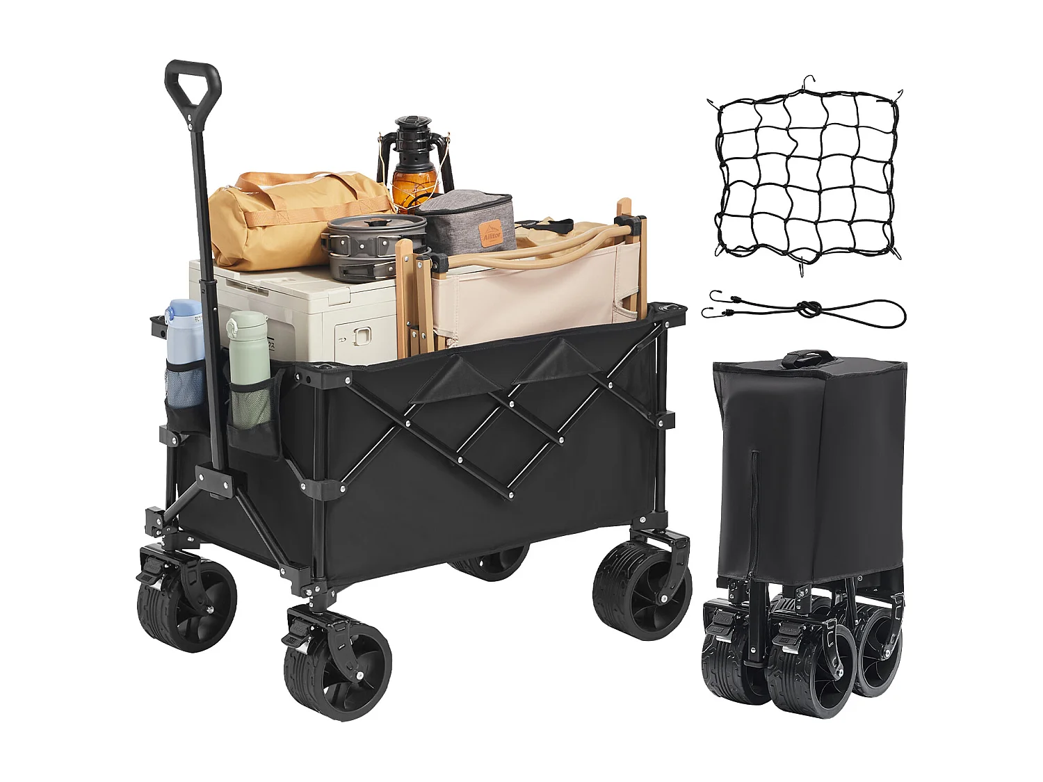 Chariot Pliable SucceBuy Chariot de Plage Pliable et Pliable 113 L Capacité de Charge de 113 kg