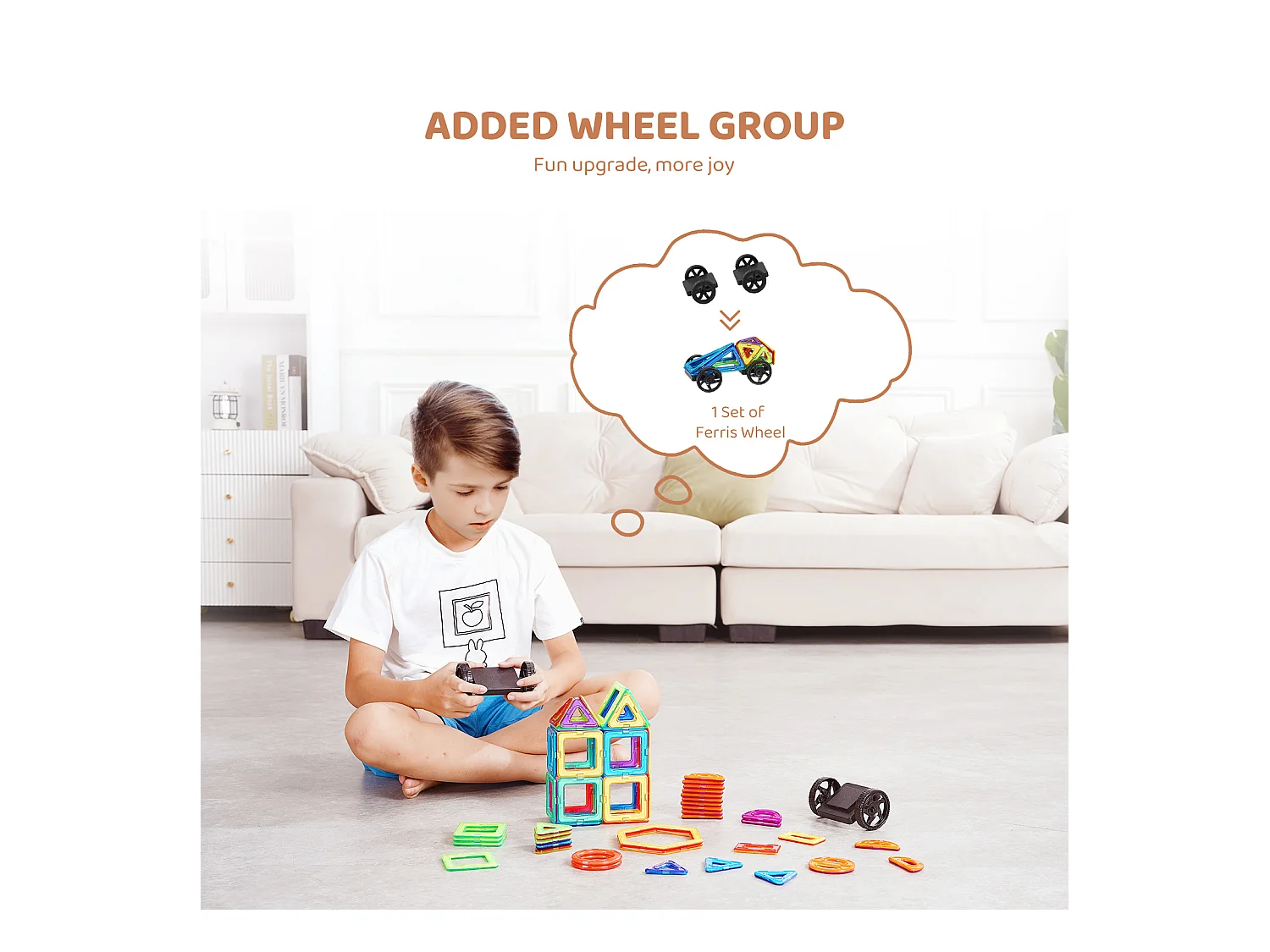 Blocs de Construction Magnétiques SucceBuy 62 PCS, Tuiles Éducatives STEM pour Enfants avec Roues, dès 4 Ans, Jouet 3D