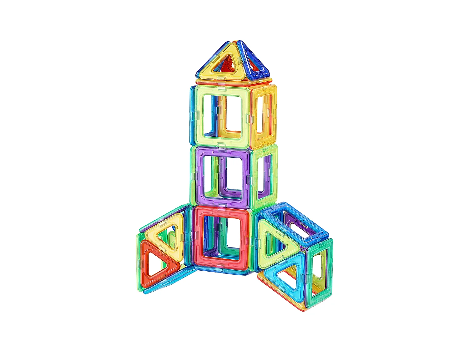 Blocs de Construction Magnétiques SucceBuy 62 PCS, Tuiles Éducatives STEM pour Enfants avec Roues, dès 4 Ans, Jouet 3D