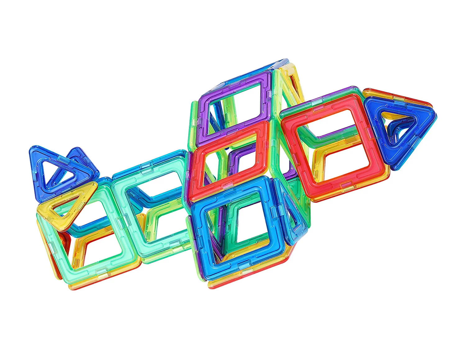 Blocs de Construction Magnétiques SucceBuy 62 PCS, Tuiles Éducatives STEM pour Enfants avec Roues, dès 4 Ans, Jouet 3D