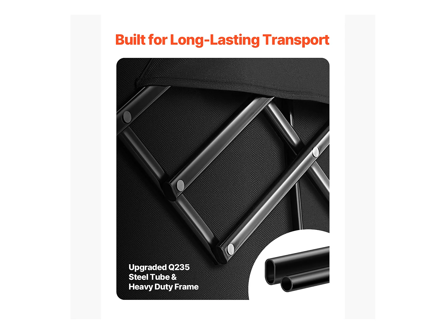 Chariot Pliable SucceBuy Chariot de Jardin Pliable Robuste 300 L 204.11 kg avec Longue Poignée pour l'Extérieur Cadre en Acier Durable