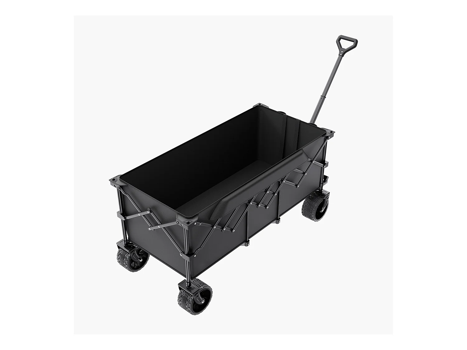 Chariot Pliable SucceBuy Chariot de Jardin Pliable Robuste 300 L 204.11 kg avec Longue Poignée pour l'Extérieur Cadre en Acier Durable