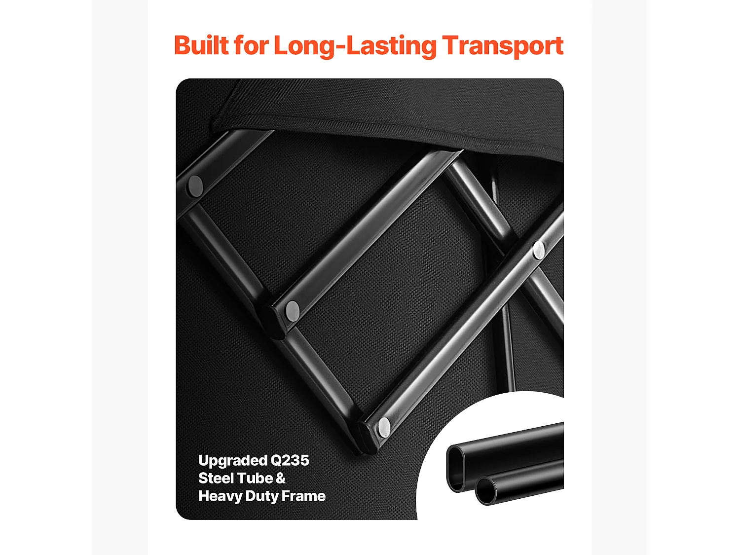 Chariot Pliable SucceBuy Chariot de Jardin Pliable Robuste 300 L 204.11 kg avec Longue Poignée pour l'Extérieur Cadre en Acier Durable