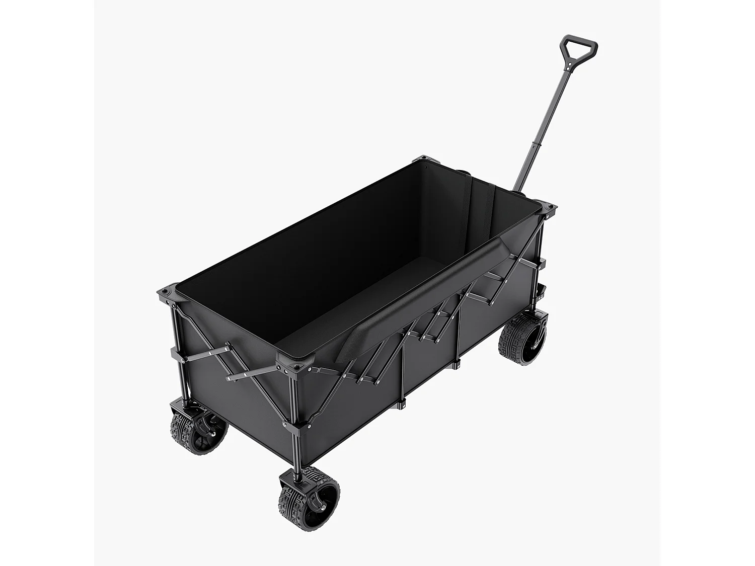 Chariot Pliable SucceBuy Chariot de Jardin Pliable Robuste 300 L 204.11 kg avec Longue Poignée pour l'Extérieur Cadre en Acier Durable