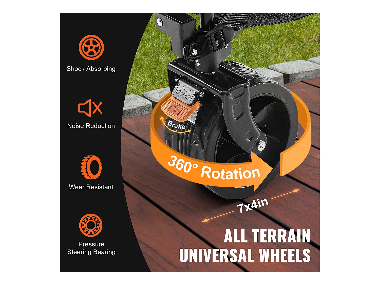 Chariot Pliable SucceBuy Chariot Pliable 400 L Chariot de Plage Robuste Capacité de 204.11 kg