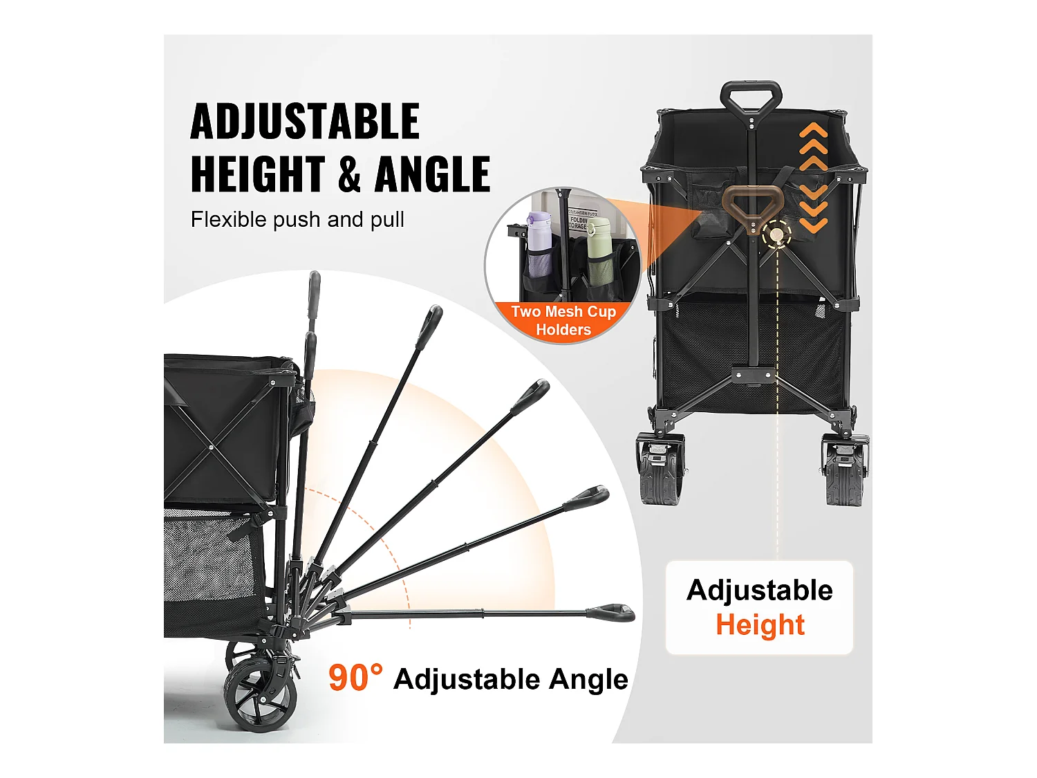 Chariot Pliable SucceBuy Chariot Pliable 400 L Chariot de Plage Robuste Capacité de 204.11 kg