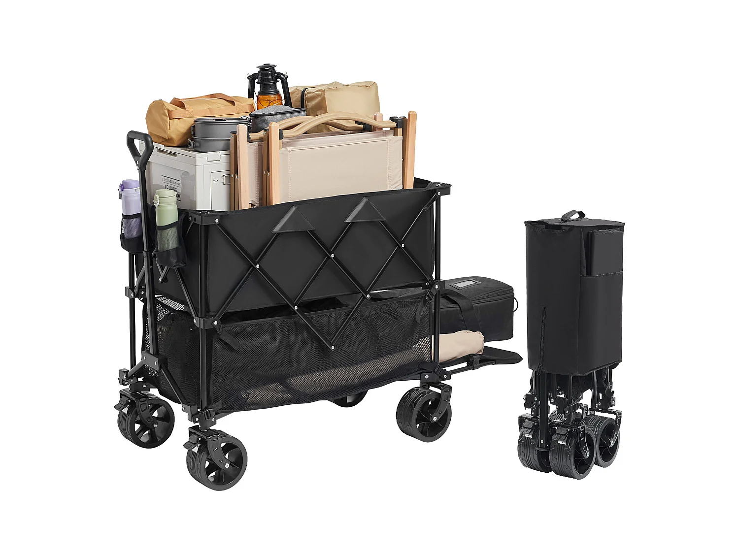 Chariot Pliable SucceBuy Chariot Pliable 400 L Chariot de Plage Robuste Capacité de 204.11 kg