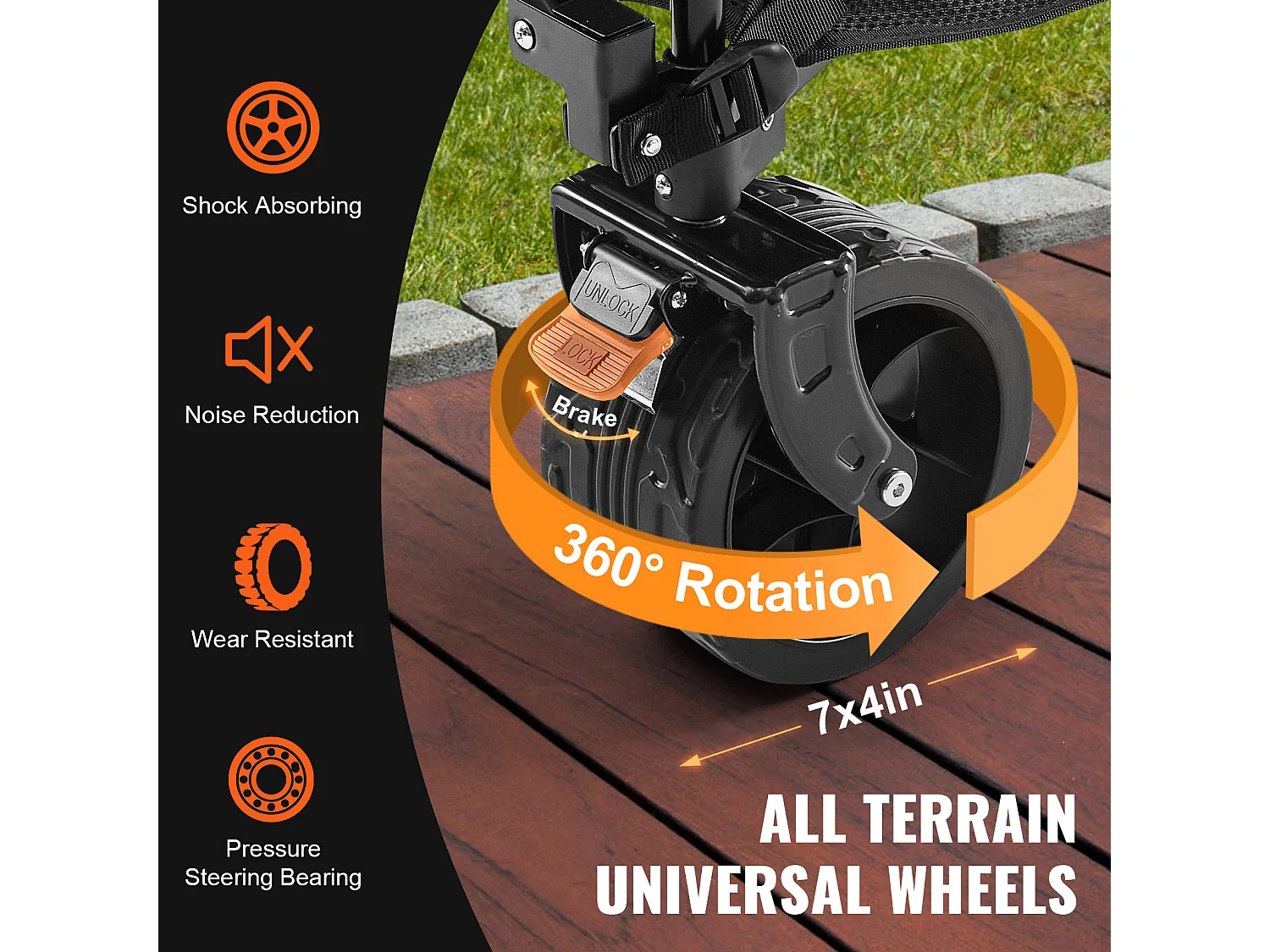 Chariot Pliable SucceBuy Chariot Pliable 400 L Chariot de Plage Robuste Capacité de 204.11 kg