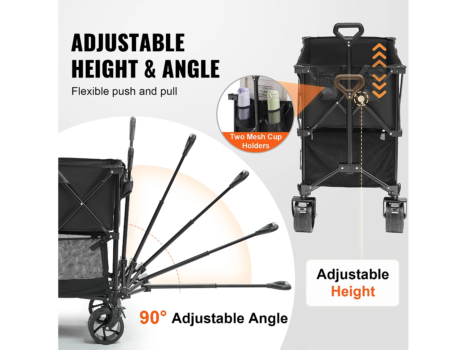 Chariot Pliable SucceBuy Chariot Pliable 400 L Chariot de Plage Robuste Capacité de 204.11 kg