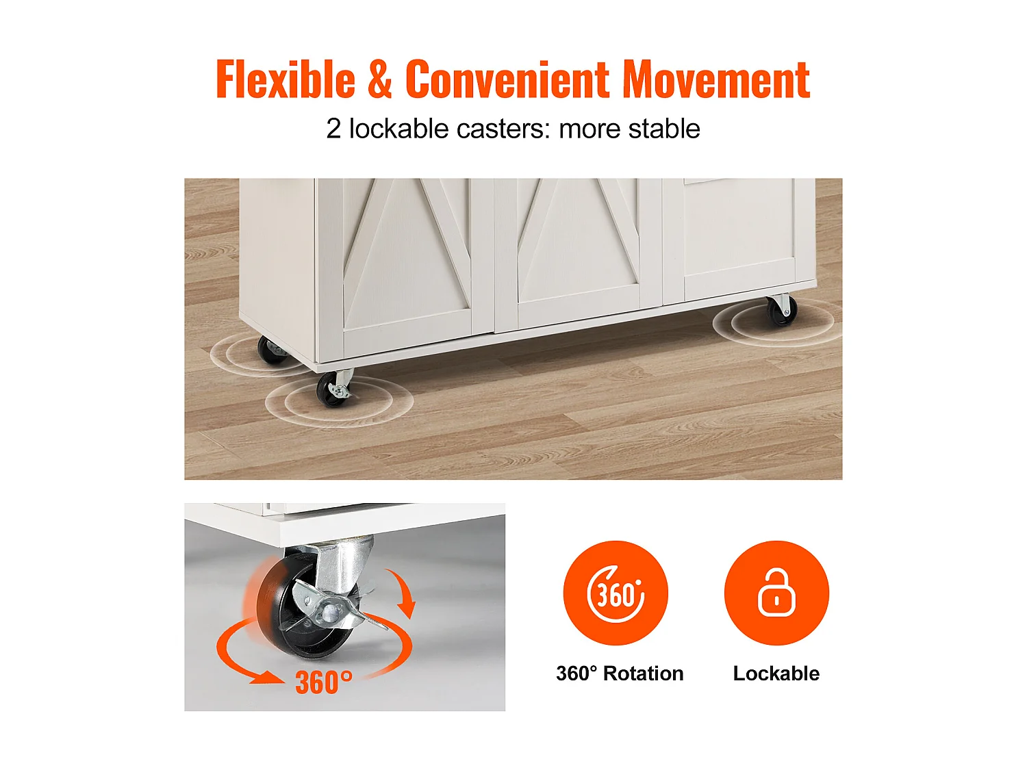 Ilot Central de Cuisine, SucceBuy Armoire de Rangement Roulante avec Chariot d'Îlot de Cuisine de 115 cm avec Tiroir et Support