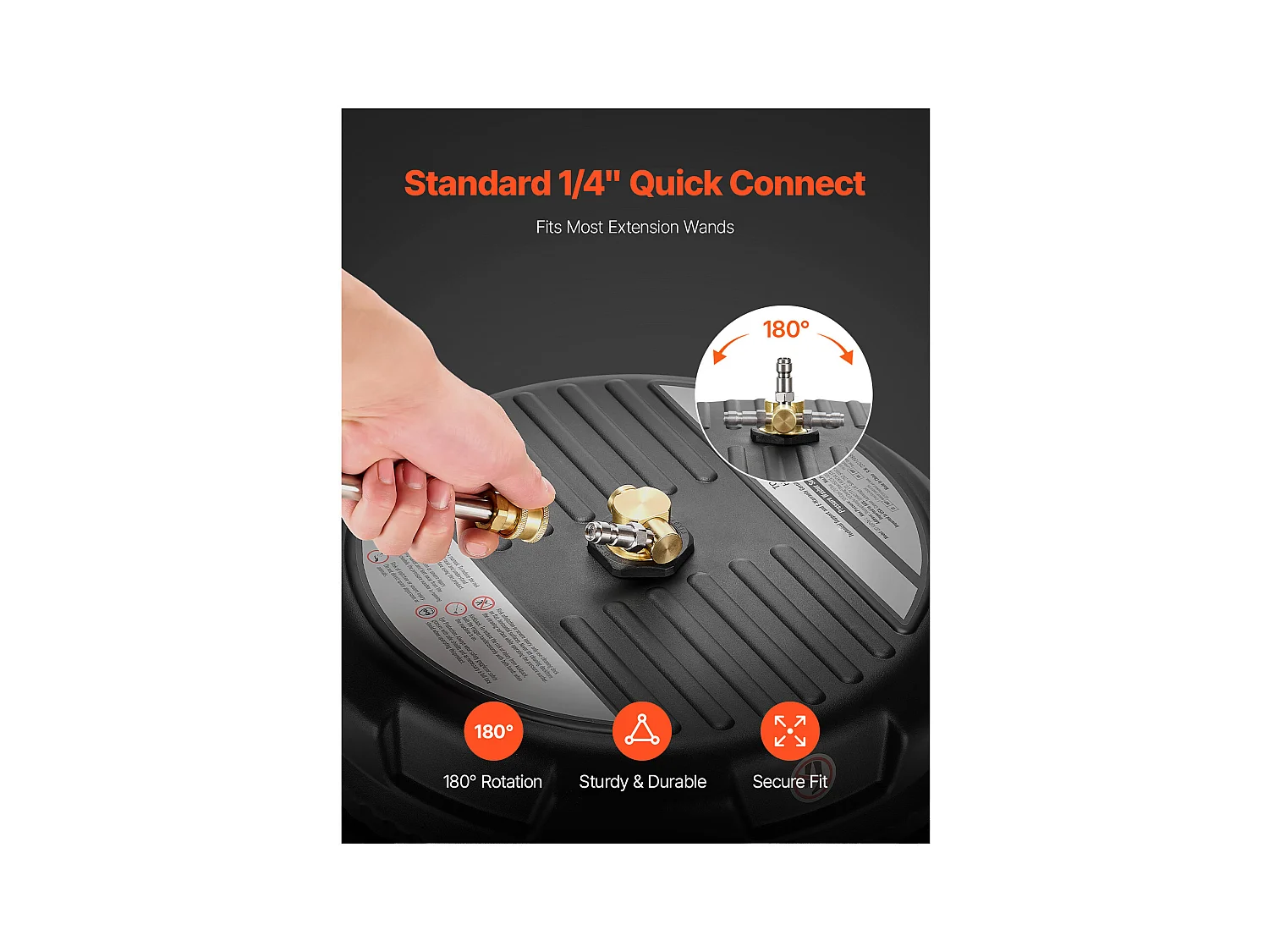 Detergente per Superfici SucceBuy Idropulitrice per Superfici da 38.5cm, 210.92 Kgf/cm², Plastica, 2 Lance Estensibili.