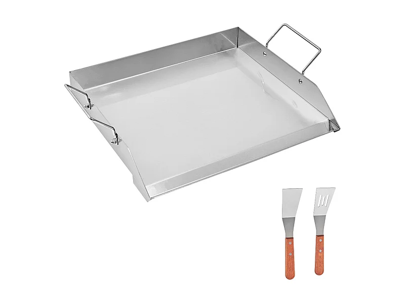 Grillplatte, SucceBuy Edelstahl BBQ Griddle, Flache Oberfläche 448 × 370 mm