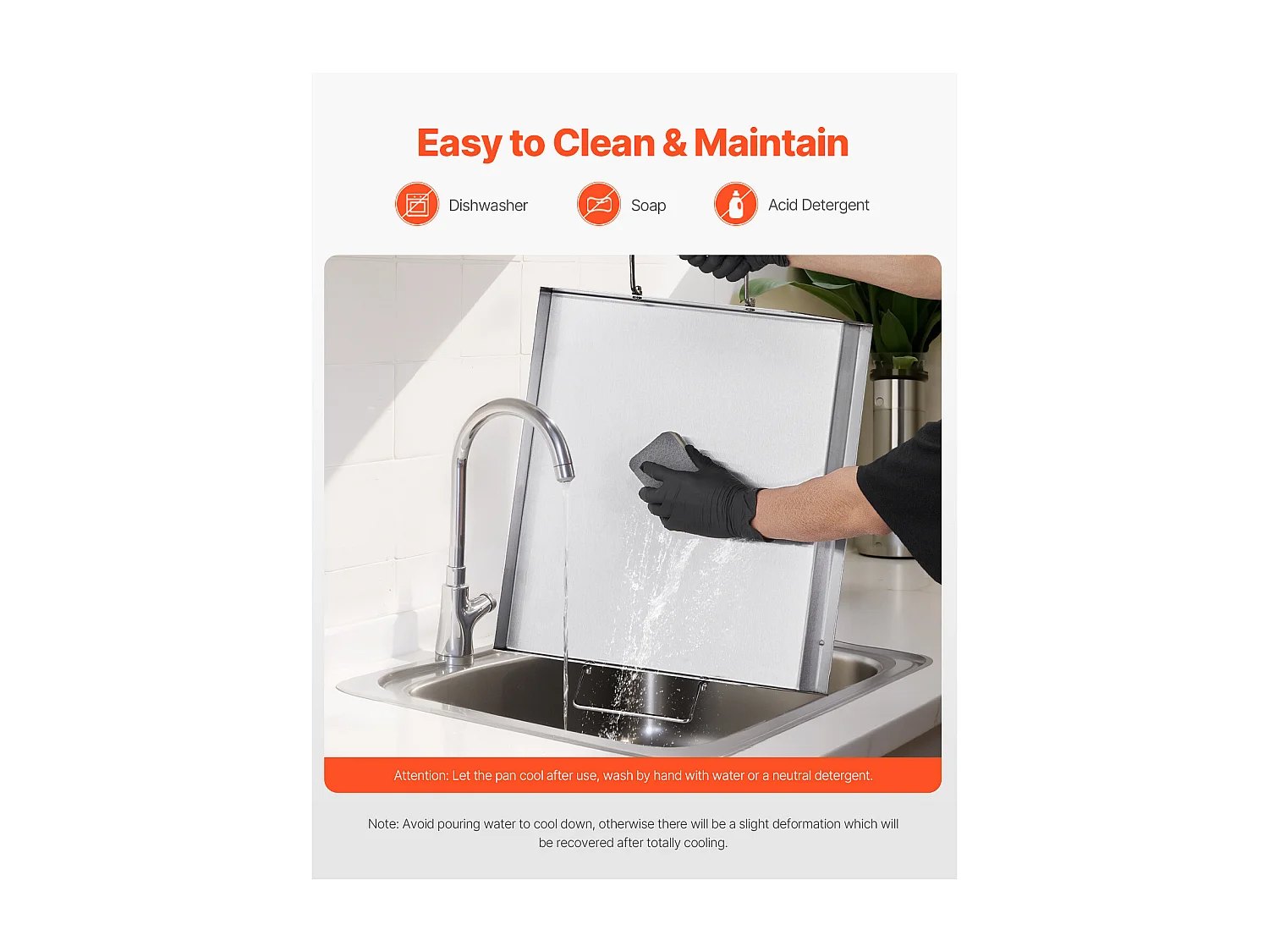 Plaque de Gril, SucceBuy Plaque de Cuisson en Acier Inoxydable pour Barbecue, Surface Plate 448 × 370 mm