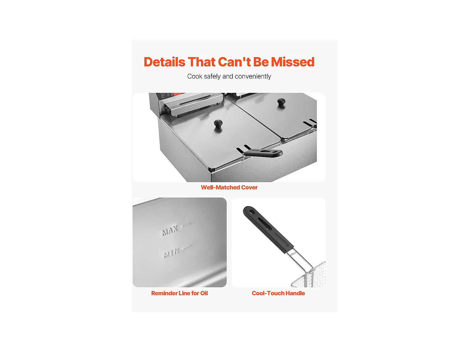 Friteuse SucceBuy 5000W 12L Friteuse Électrique Commerciale à Double Réservoir en Acier Inoxydable