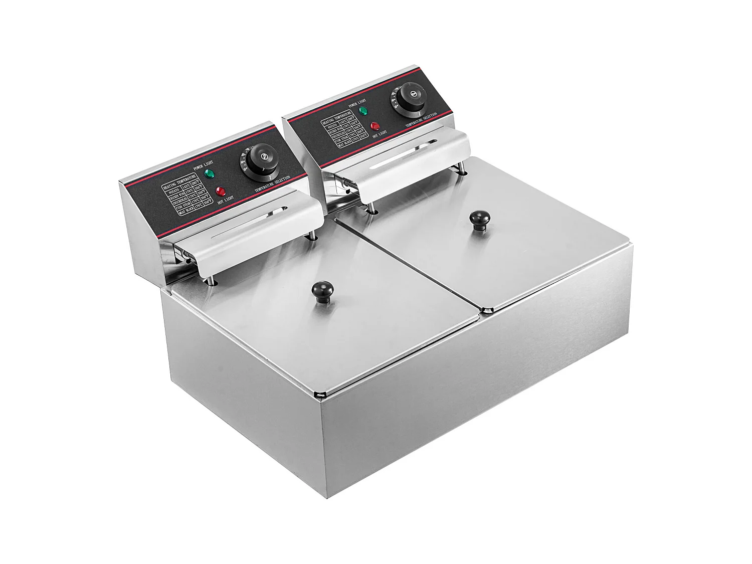 Friteuse SucceBuy 5000W 12L Friteuse Électrique Commerciale à Double Réservoir en Acier Inoxydable