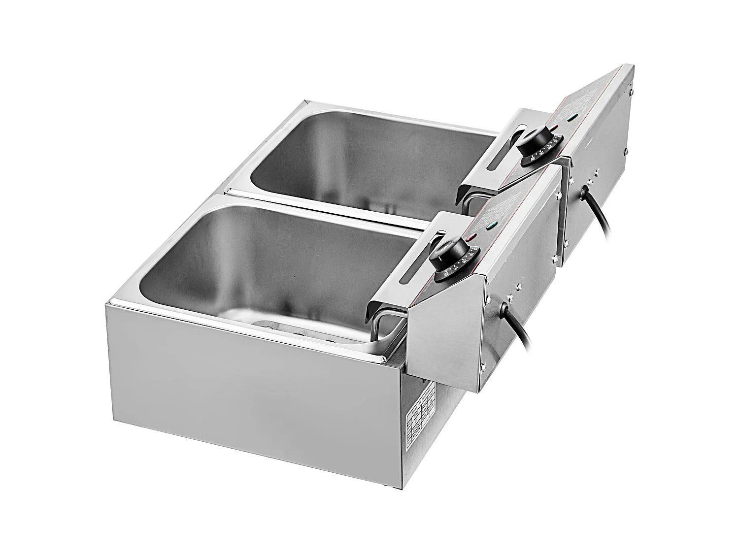 Friteuse SucceBuy 5000W 12L Friteuse Électrique Commerciale à Double Réservoir en Acier Inoxydable