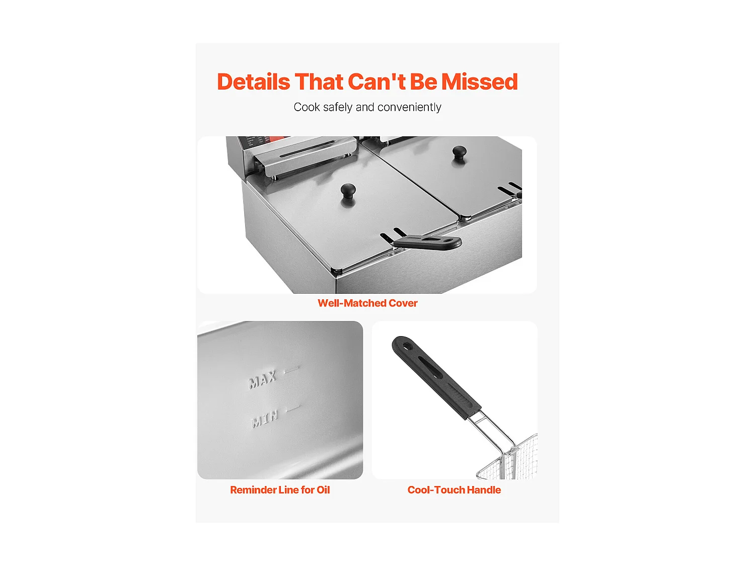 Friteuse SucceBuy 5000W 12L Friteuse Électrique Commerciale à Double Réservoir en Acier Inoxydable