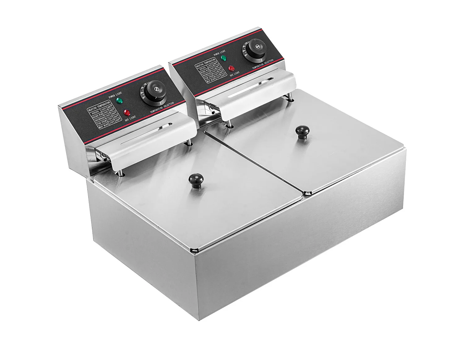 Friteuse SucceBuy 5000W 12L Friteuse Électrique Commerciale à Double Réservoir en Acier Inoxydable