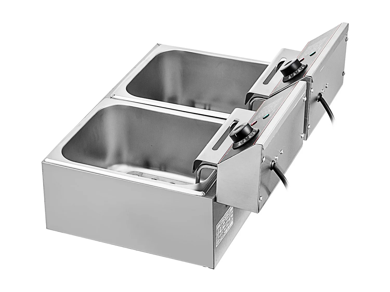 Friteuse SucceBuy 5000W 12L Friteuse Électrique Commerciale à Double Réservoir en Acier Inoxydable