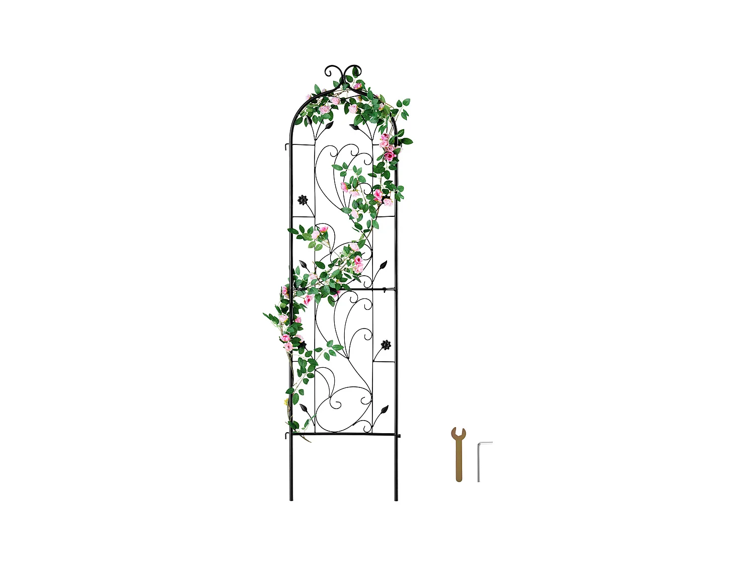 Treillis de Jardin en Métal SucceBuy, 152.4 x 38.1cm, Support Antirouille pour Plantes Grimpantes