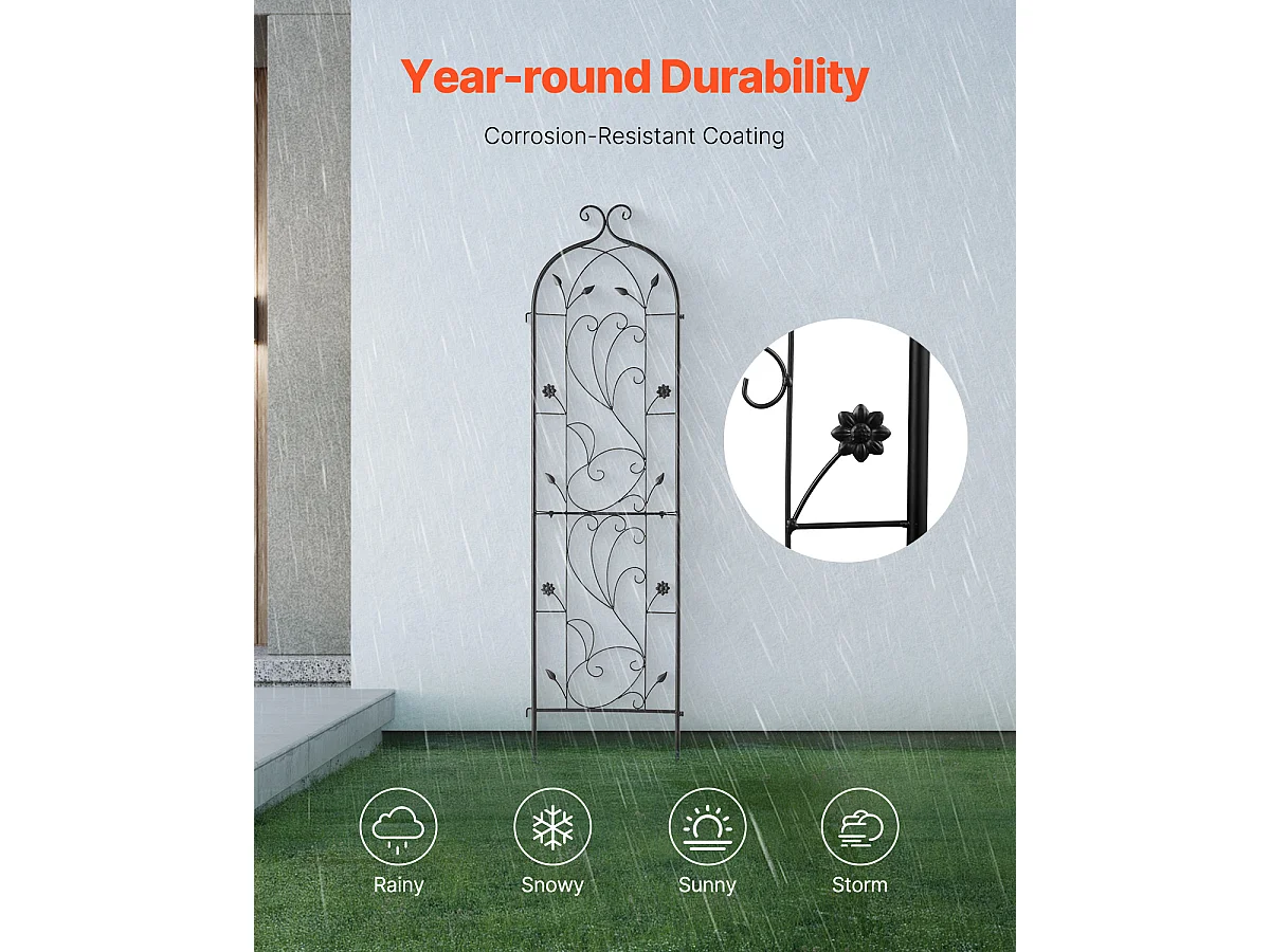 Kratka Ogrodowa Z Metalu SucceBuy, 152.4 X 38.1Cm, Podpora Antykorozyjna Do Roślin Pnących