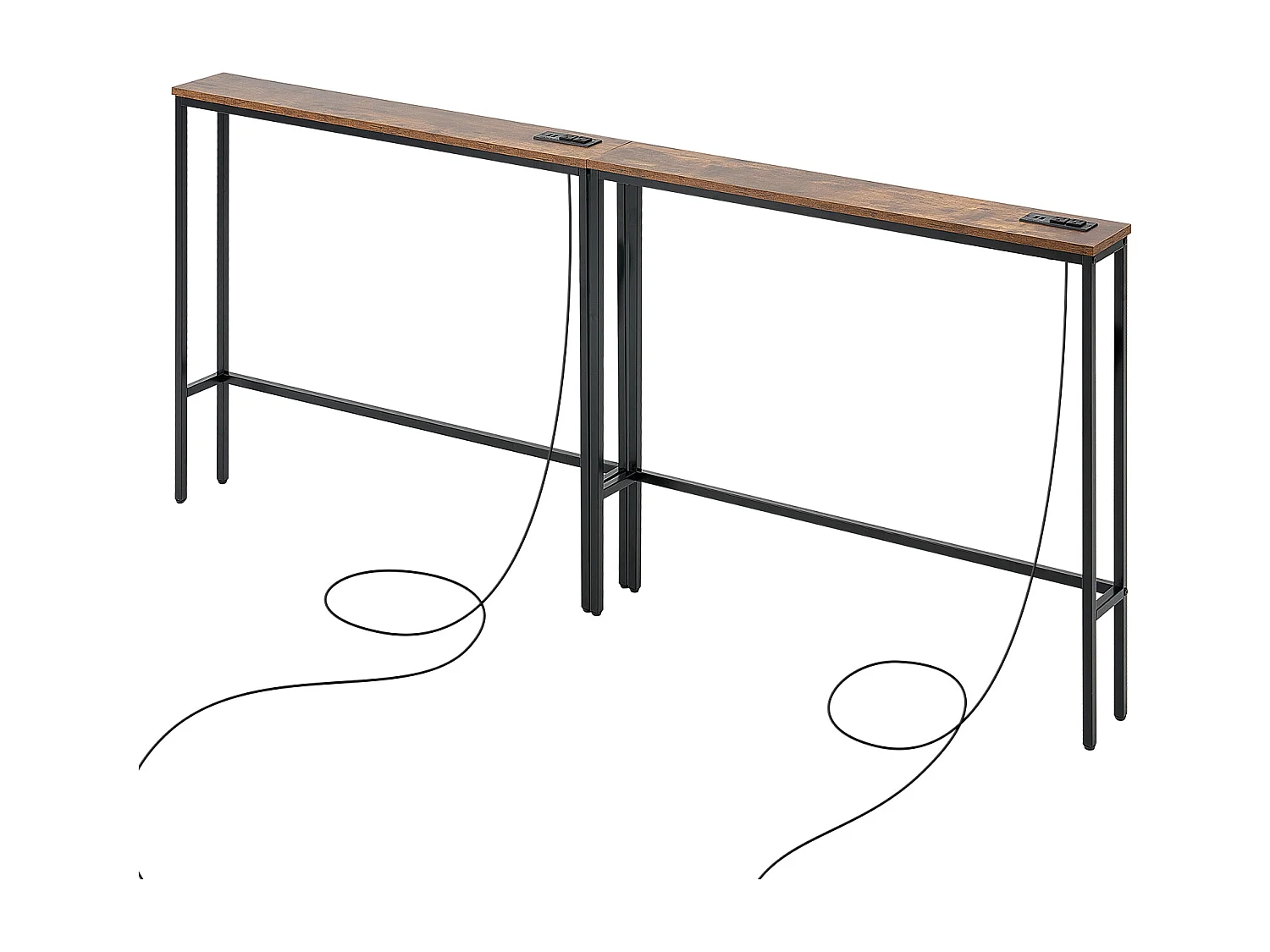 Console de Table, SucceBuy Console Étroite 2 Pièces 1 Niveau Entrée Salon Gain Place Maximal Organisation Optimale Design Élégant et Fonctionnel