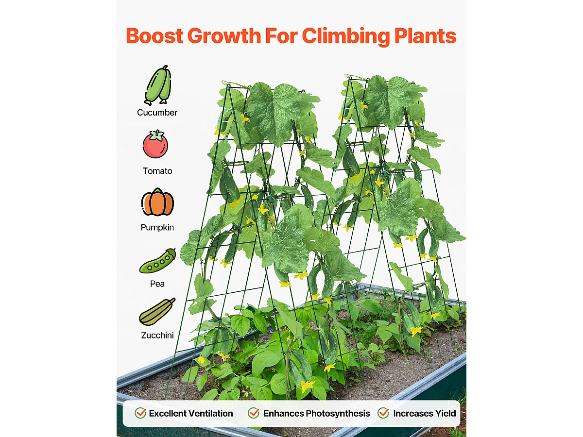 Treillis pour Concombres SucceBuy Treillis Pliable pour Concombres 99.06 x 81.28 cm pour Plantes de Jardin