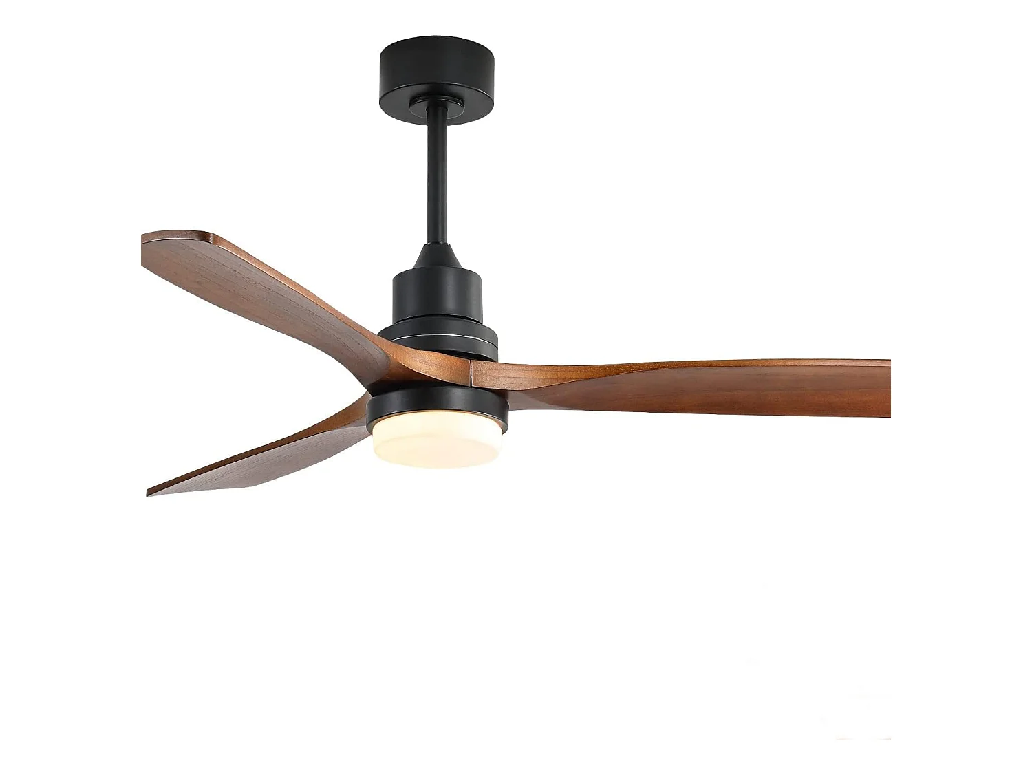 Ventilateur de plafond en noyer – Ventilateur de plafond avec éclairage LED et télécommande à 6 vitesses – pour salon