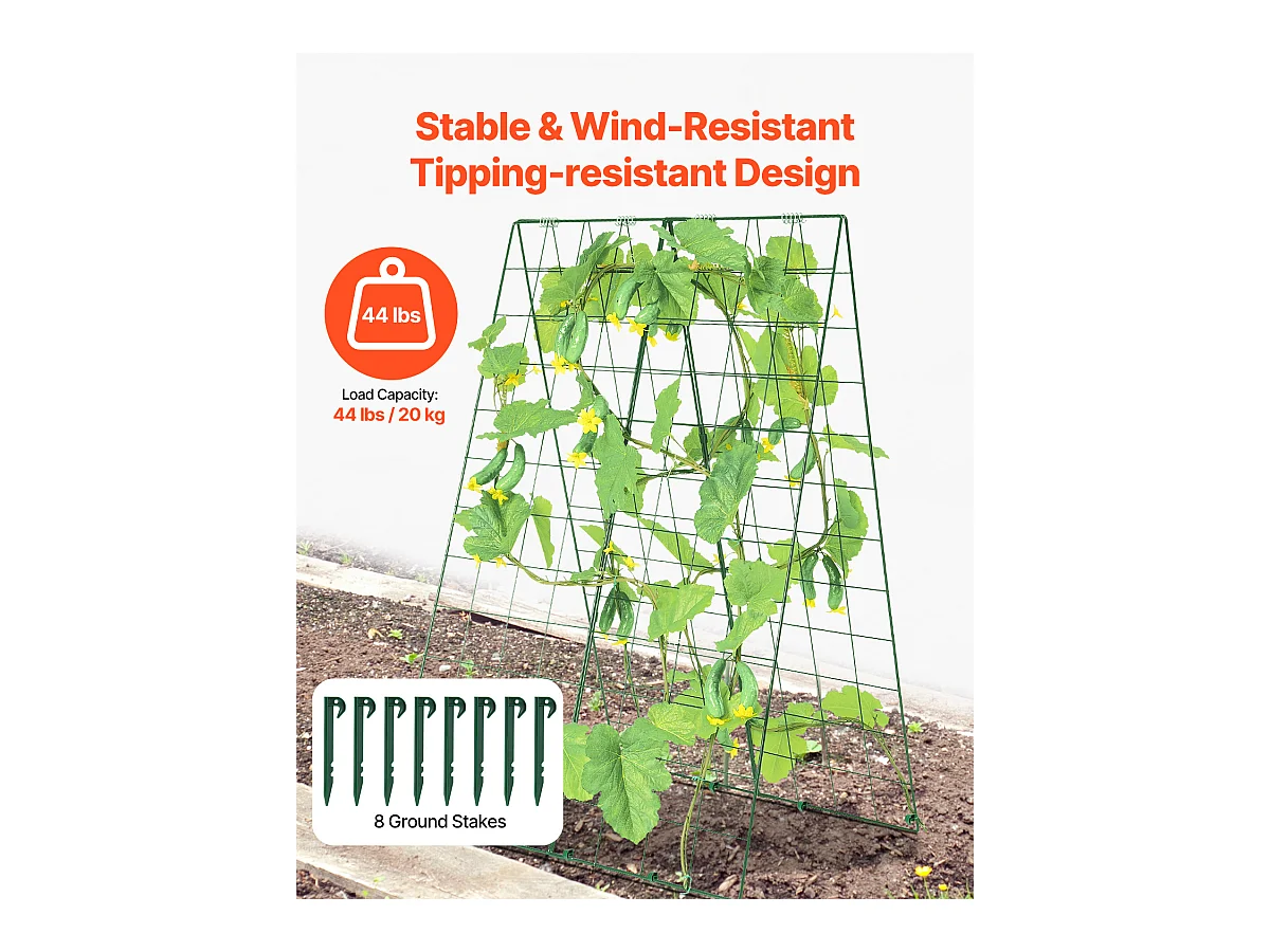 Treillis pour Concombres SucceBuy A-Frame, Treillis Métallique Pliable 116.84 x 81.28cm
