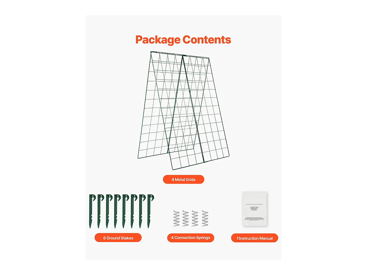 Treillis pour Concombres SucceBuy A-Frame, Treillis Métallique Pliable 116.84 x 81.28cm