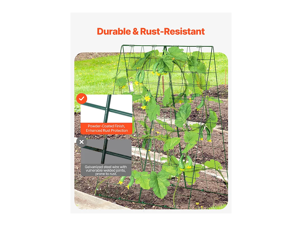 Treillis pour Concombres SucceBuy A-Frame, Treillis Métallique Pliable 116.84 x 81.28cm
