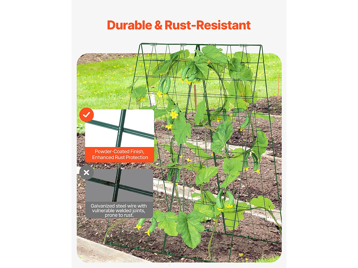 Treillis pour Concombres SucceBuy A-Frame, Treillis Métallique Pliable 116.84 x 81.28cm
