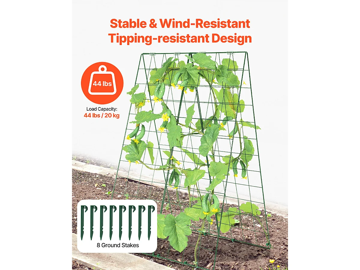 Treillis pour Concombres SucceBuy A-Frame, Treillis Métallique Pliable 116.84 x 81.28cm