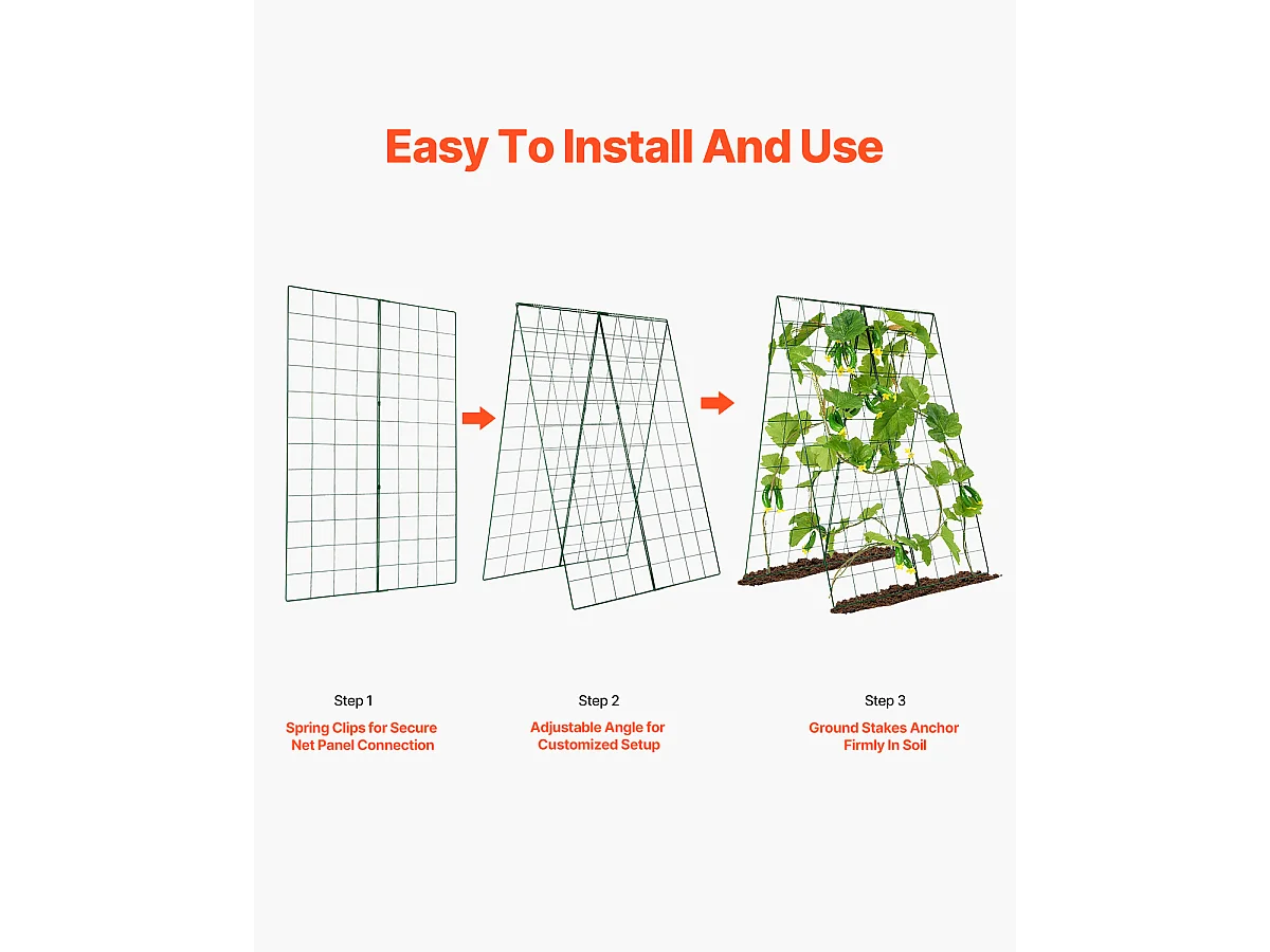 Treillis pour Concombres SucceBuy A-Frame, Treillis Métallique Pliable 116.84 x 81.28cm