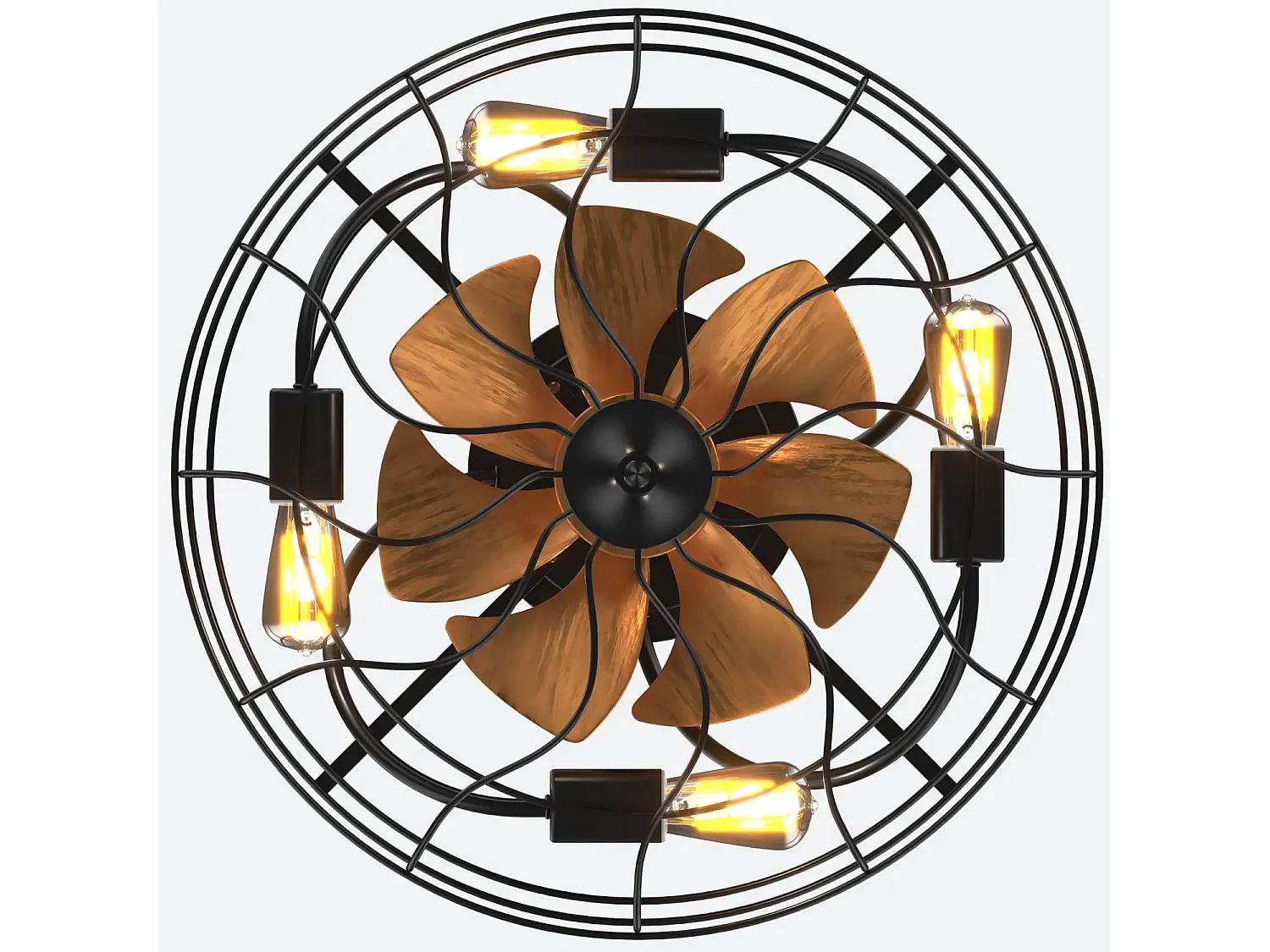 Ventilateur de plafond 20 pouces - Ventilateur de plafond avec ampoule et 7 pales en ABS - 6 vitesses réglables - pour salon