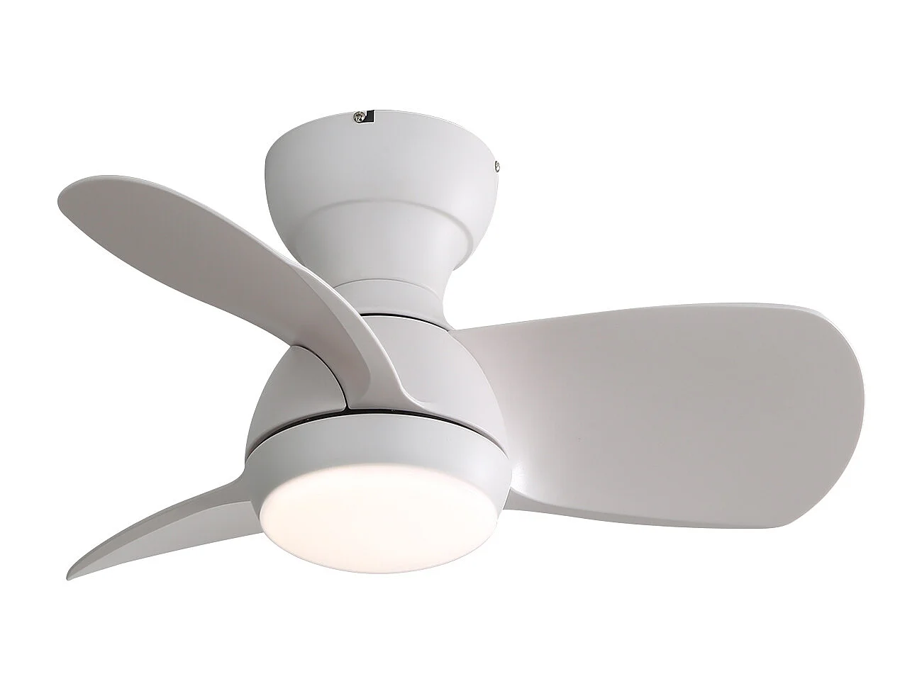 Ventilateur de plafond blanc 23 pouces ---- Ventilateur de plafond avec lumière LED et 3 pales en ABS --- pour chambre à coucher
