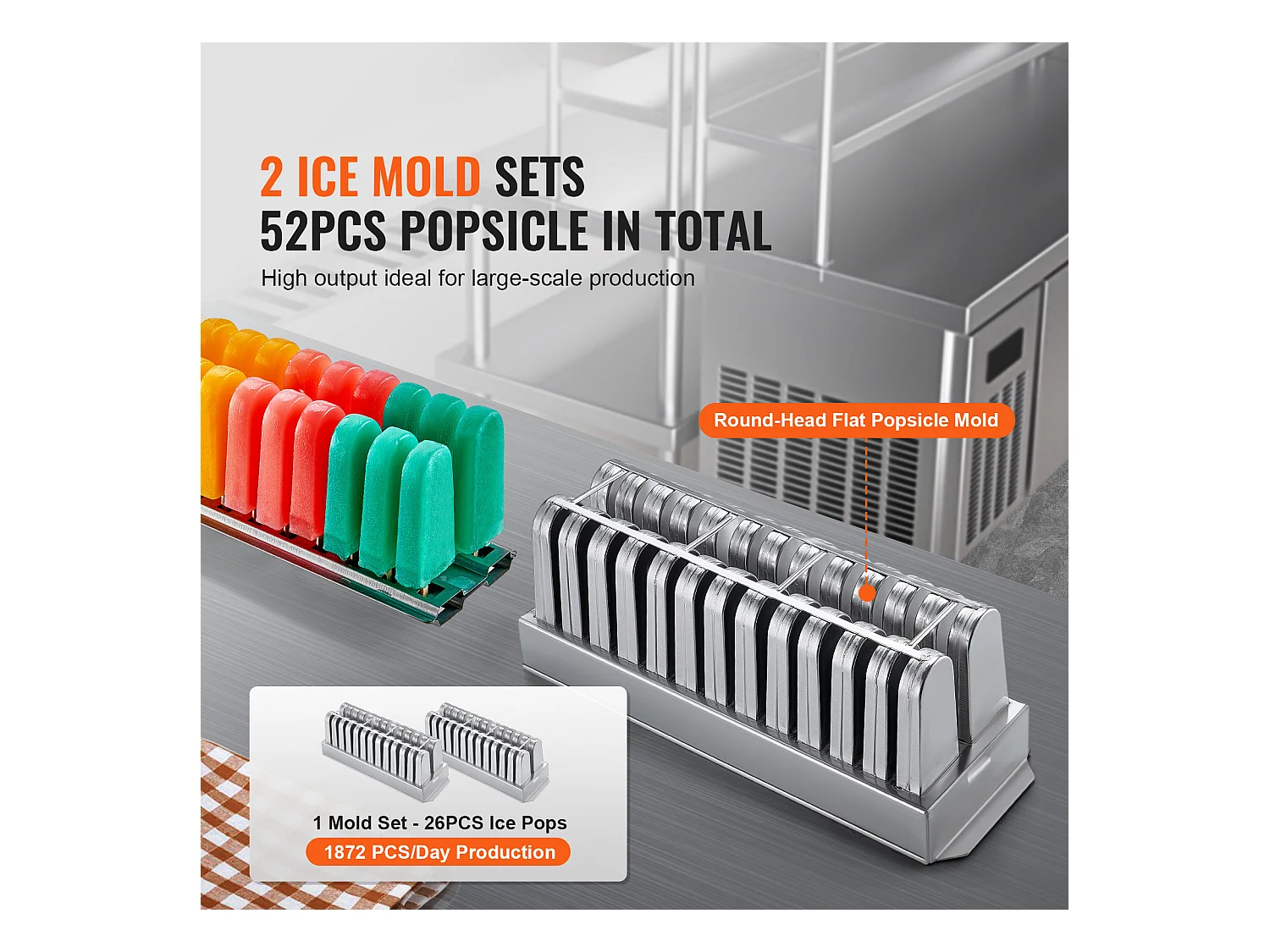 Sorbetière Machine à Glace SucceBuy Commerciale avec 2 Moules - Machine à Glace Commerciale 52 Pièces pour Entreprise