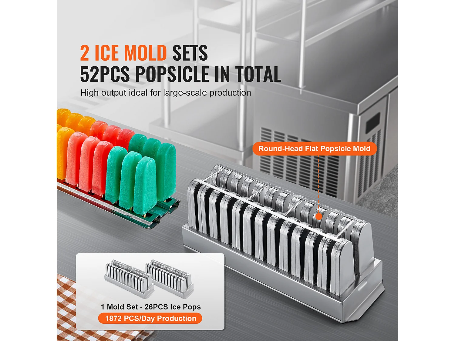 Sorbetière Machine à Glace SucceBuy Commerciale avec 2 Moules - Machine à Glace Commerciale 52 Pièces pour Entreprise