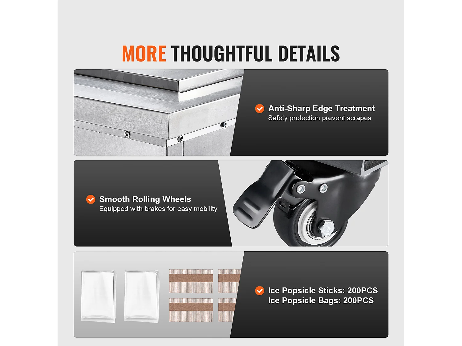 Sorbetière Machine à Glace SucceBuy Commerciale avec 2 Moules - Machine à Glace Commerciale 52 Pièces pour Entreprise