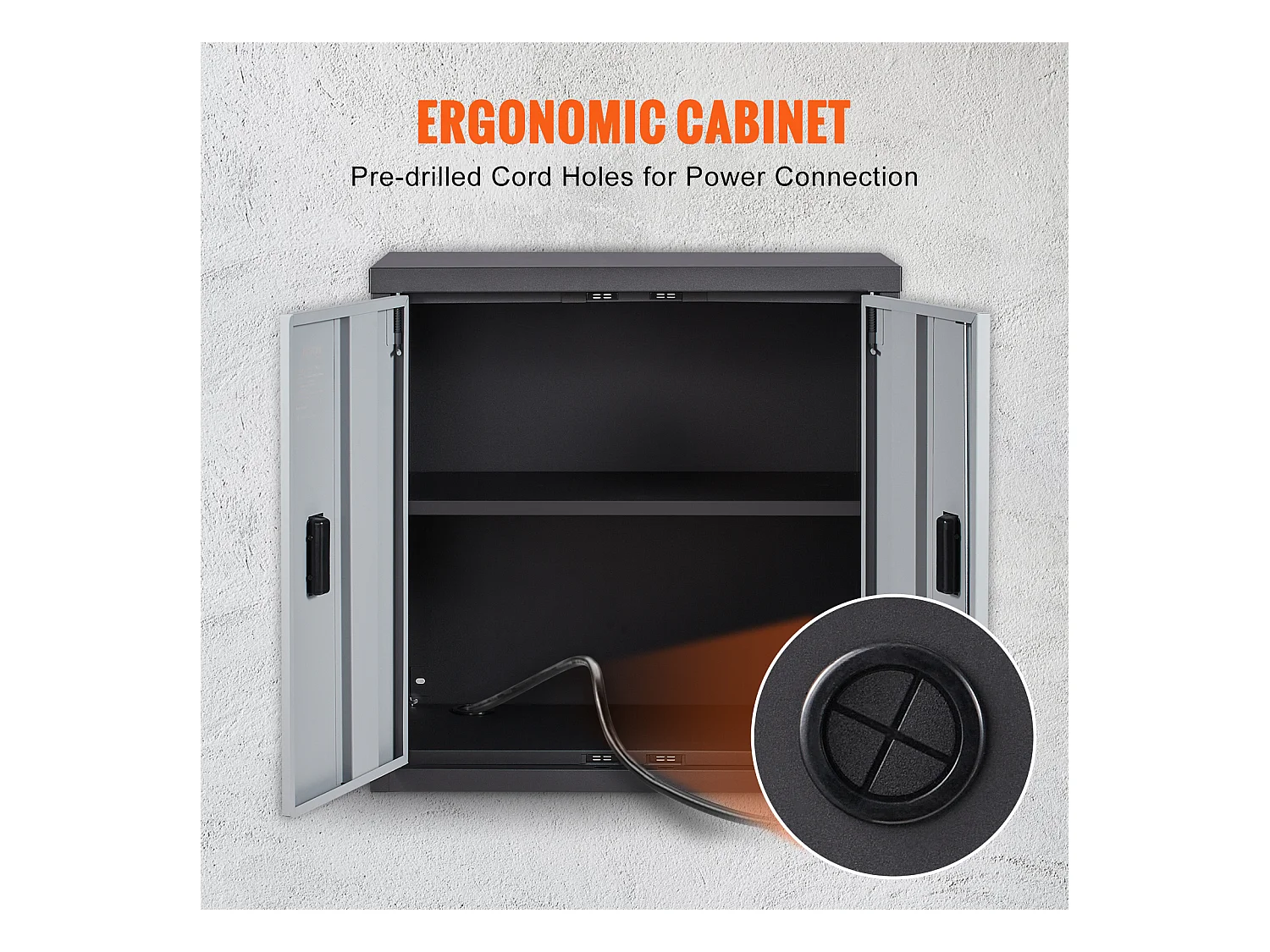 Armoire SucceBuy Murale Pliable, Rangement de Garage de 66cm, Montage Mural, 109kg, Parfaite pour Optimiser l'Espace de Stockage