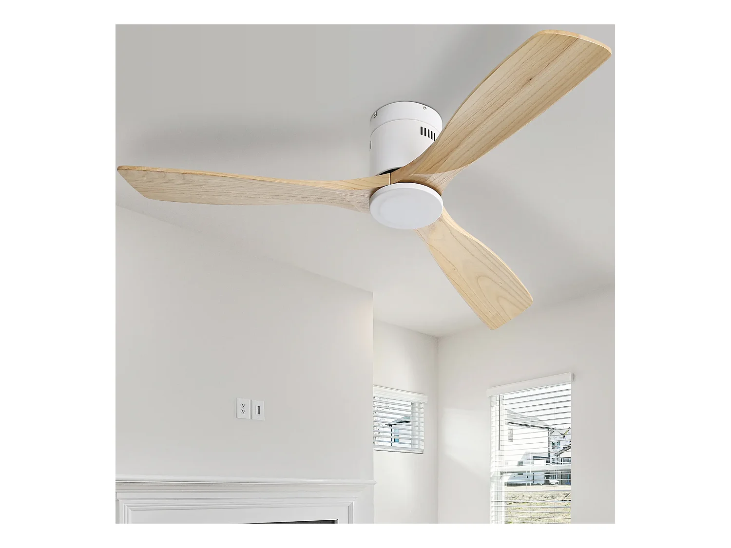 52 Zoll Deckenventilator - 3-Blatt-Deckenventilator mit Fernbedienung - 6 windgeschwindigkeiten - für wohnzimmer und schlafzimmer